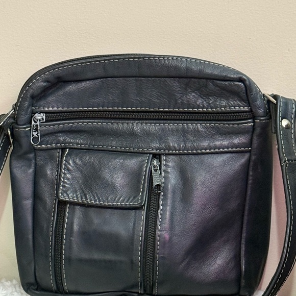 Black Leather Crossbody Bag - Picture 2 of 7